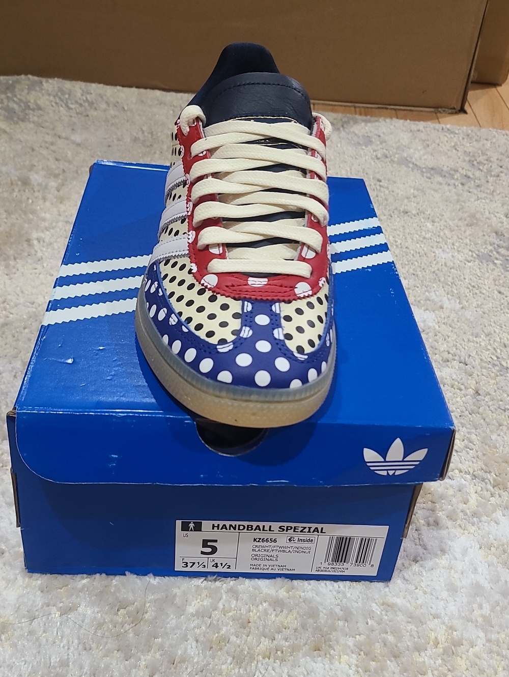 Adidas x Politics Kids Navy Red Cream Polka Dot Handball Spezial Sneaker